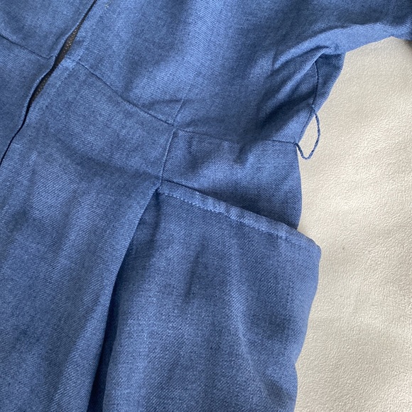 Late 1940s/early 1950s slate blue secretary/office/day dress with pockets - Picture 5 of 10